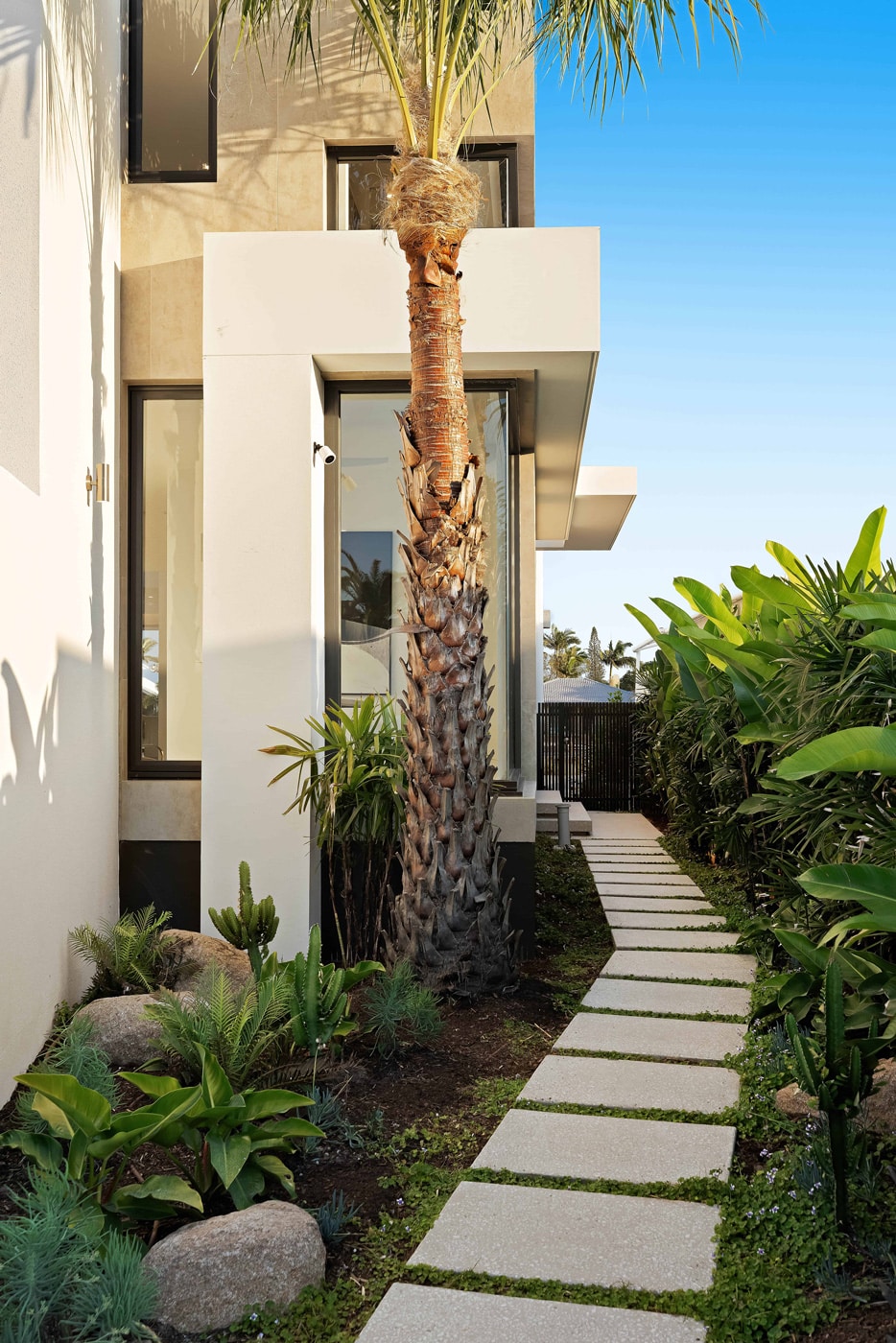 resort style planting on waterfront home