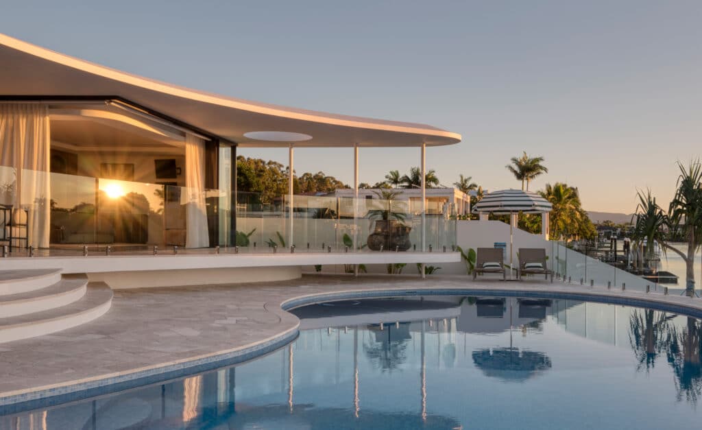 Monaco project pool at dusk