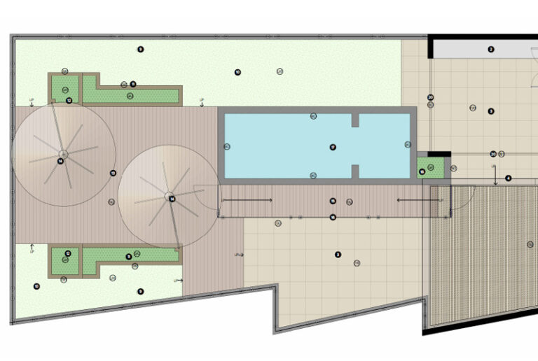 Architectural design of Palm Beach roof top project