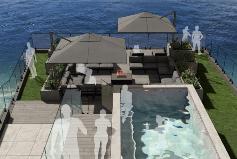 3D Render of Palm Beach roof top project