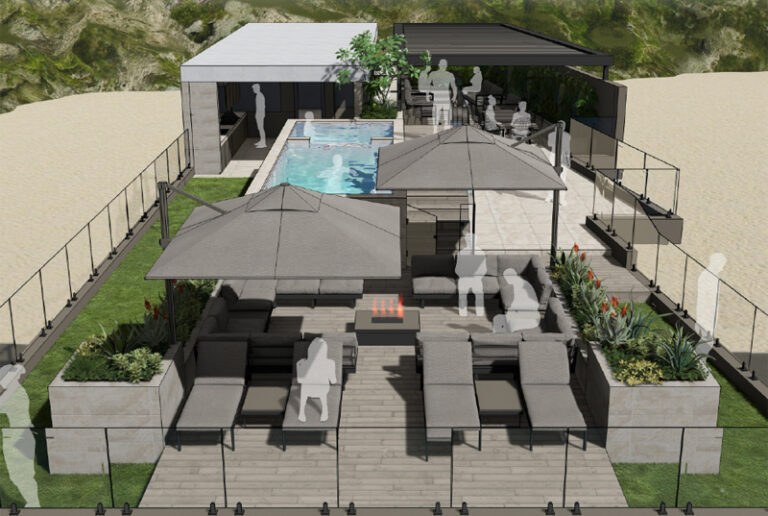 3D Render of Palm Beach roof top project