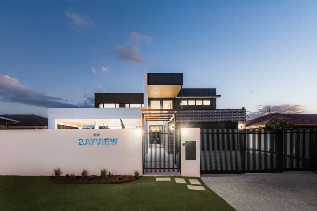 Bayview project front entrance - artificial grass and steppers