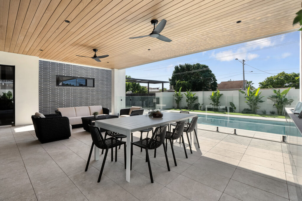 Bayview Project front yard area patio and pool