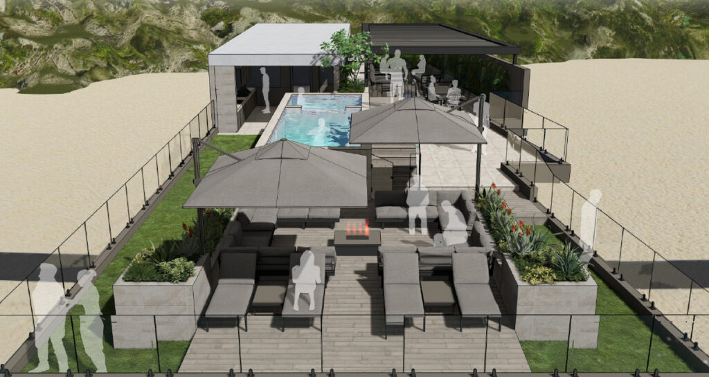 3D render of backyard design