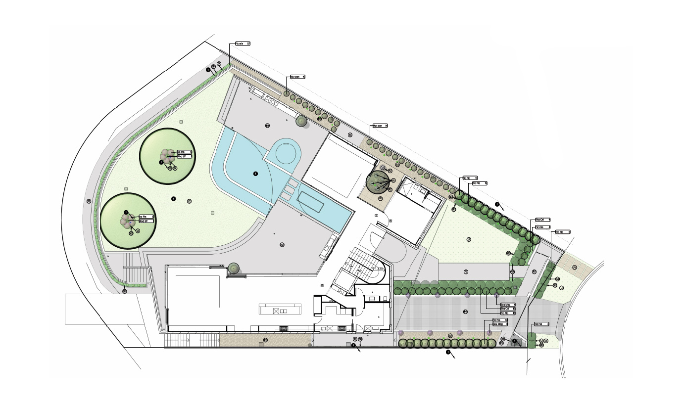 2D architectural design plans of landscaping project